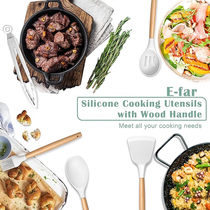 E-far White Cooking Utensils Set
