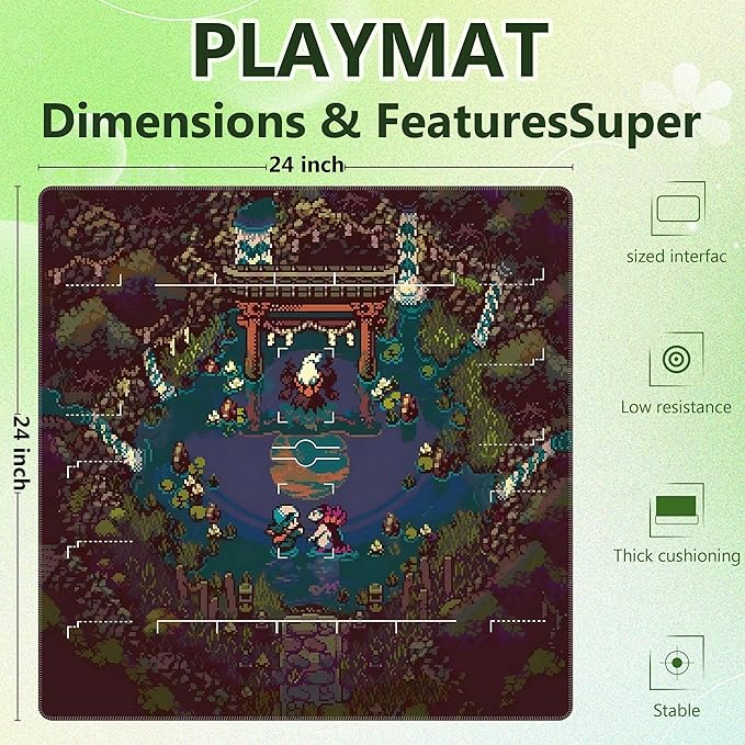 Premium PTCG playmat Set - 24x24 for Pokemon mat with 22 Damage counters and Storage Bag - Ideal for PTCG Board Game and TCG Play (Style2)