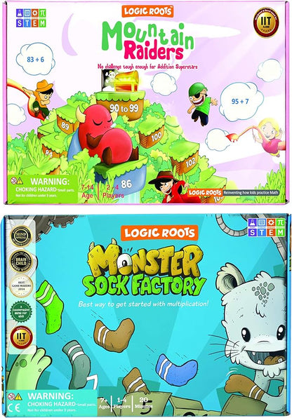 Best Gifts for 7 Year Old Boys and Girls | Addition and Multiplication Games Combo | Math Games for Second Grade and up