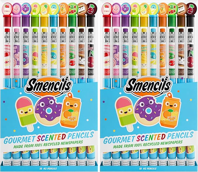 Graphite Smencils (2 Pack) - HB #2 Patented Gourmet Scented Pencils, 10 Count, Gifts for Kids, School Supplies