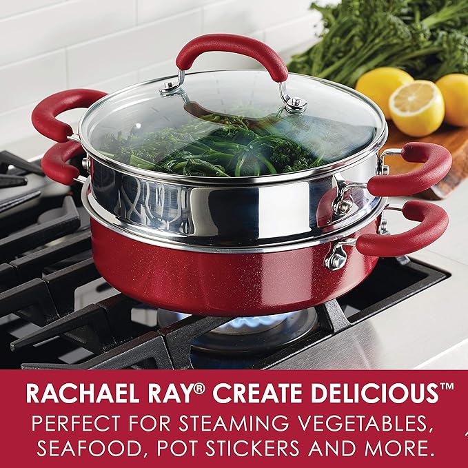 Rachael Ray Create Delicious Aluminum Nonstick Steam Set
