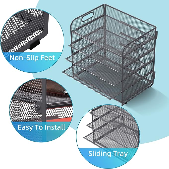 Supeasy 5 Trays Paper Organizer Letter Tray