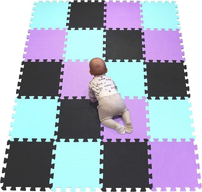 YIMINYUER® 20 Tiles (30cm×30cm×1cm Each Tile) Baby Soft Puzzle Play Mats, Kids Thick EVA Foam Floor, Toddlers & Children's Soft Interlocking Mat R04R08R11G301020