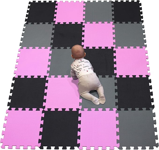 YIMINYUER® 20 Tiles (30cm×30cm×1cm Each Tile) Baby Soft Puzzle Play Mats, Kids Thick EVA Foam Floor, Toddlers & Children's Soft Interlocking Mat R03R04R12G301020