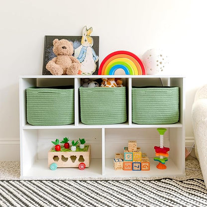 NaturalCozy Storage Cubes 9”x9”x7”Cotton Rope Woven Baskets