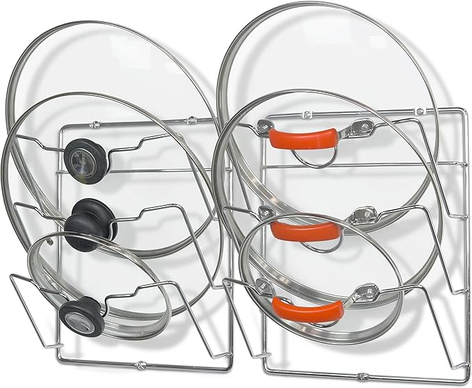 Simple Houseware 2-Pack Cabinet Door/Wall Mount Pot Lid Organizer Rack