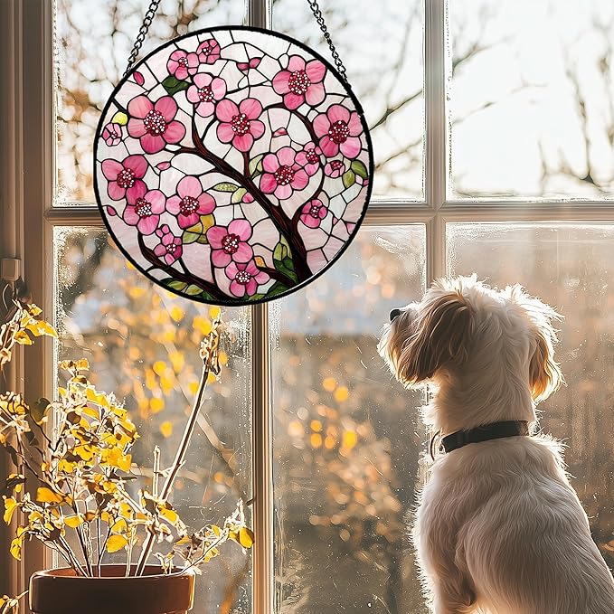 CRISGIF Stained Glass Window Hanging