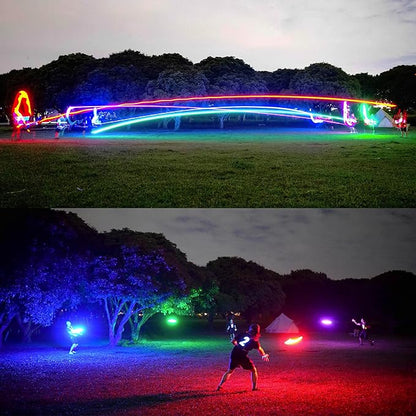 TOSY Flying Disc - 16 Million Colors RGB or 36 LEDs, Extremely Bright, Smart Modes, Camping Essentials for Teens/Kids/Adults/Men/Boys/Girls, Auto Light Up, Rechargeable, Waterproof, 175g