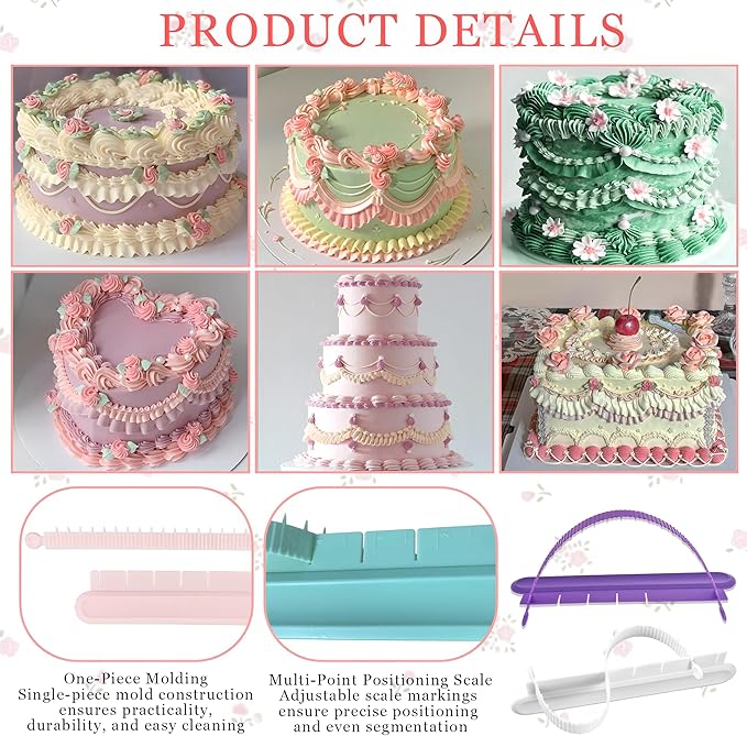 4PCS Cake Arch Guide Tool, Adjustable Fondant Cake Arc Ruler, Practical Baking