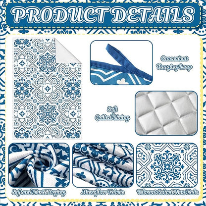Jingmore 6 Pcs Kitchen Decor Set Accessory Farmhouse Kitchen Towels Pot Holders