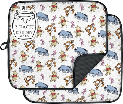 Disney Dish Drying Mats for Kitchen Counter – 16" x 18" Absorbent Kitchen