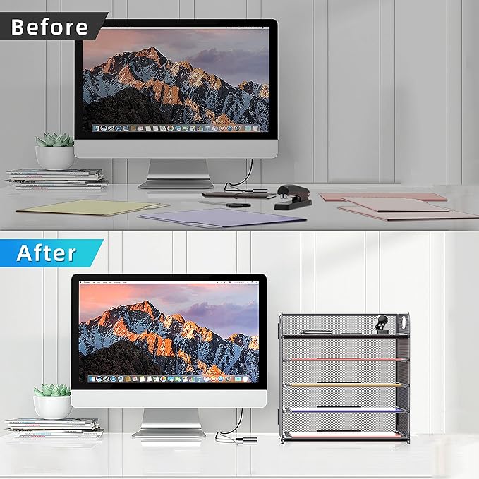 Supeasy 5 Trays Paper Organizer Letter Tray