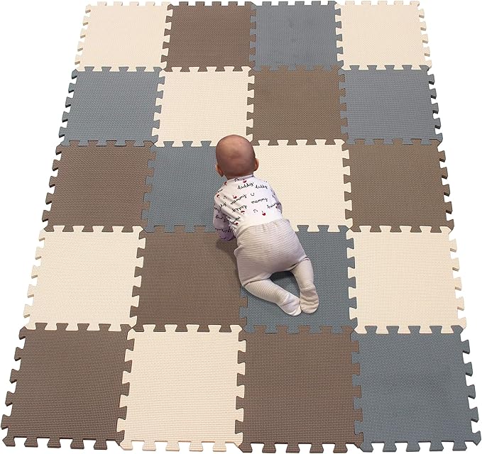 YIMINYUER® 20 Tiles (30cm×30cm×1cm Each Tile) Baby Soft Puzzle Play Mats, Kids Thick EVA Foam Floor, Toddlers & Children's Soft Interlocking Mat R06R10R12G301020