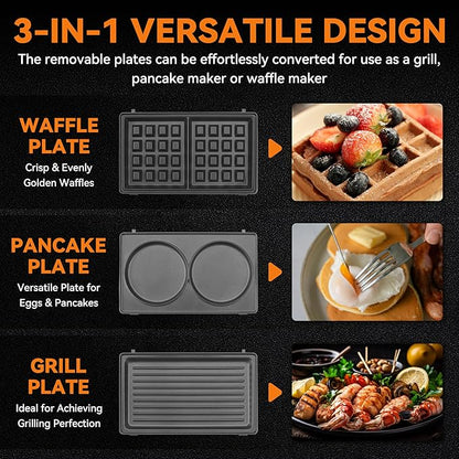 Baker’s Friend 3 in 1 Mini Waffle Maker