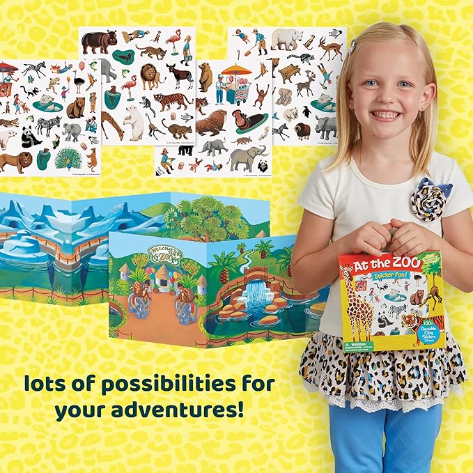 Peaceable Kingdom Press Sticker Fun! At The Zoo Reusable Sticker Tote