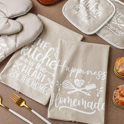 Sratte 6 Pcs Kitchen Decor Accessories Set Farmhouse Towels Pot Holders Oven