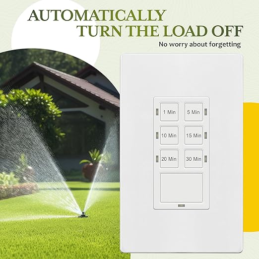 TG 30-Minute No Neutral Wire Countdown Timer Switch, 1-5-10-15-20-30 Min
