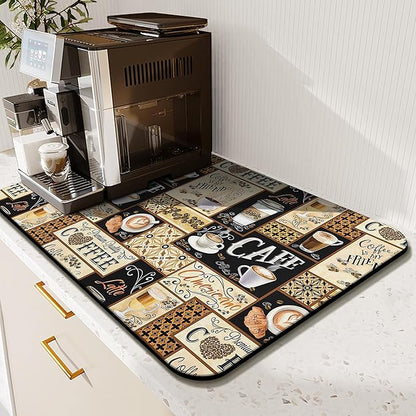 Fun Coffee Mat 19inx12in, Coffee Bar Mat