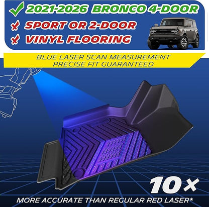 Michelin Vehicle Mats, All-Weather TPE Custom Fit Liner for 2021-2026 Ford Bronco 4-Door(11 Piece), Premier