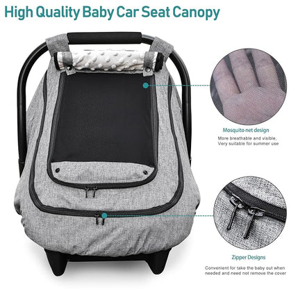 Waterproof Baby Car Seat Cover，YVMVDV Patented Cold Weather Carseat Cover for Babies,Infant Car Seat Cover Canopy for Boy Girls,Windproof Car Seat Canopy for Boys & Girls, Keeps Babies Warm
