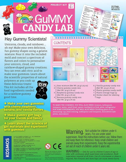 Thames & Kosmos Rainbow Gummy Candy Lab - Unicorns, Clouds & Rainbows! Sweet Science STEM Experiment Kit, Make Your Own Gummy Candies in Cool Shapes & Colors