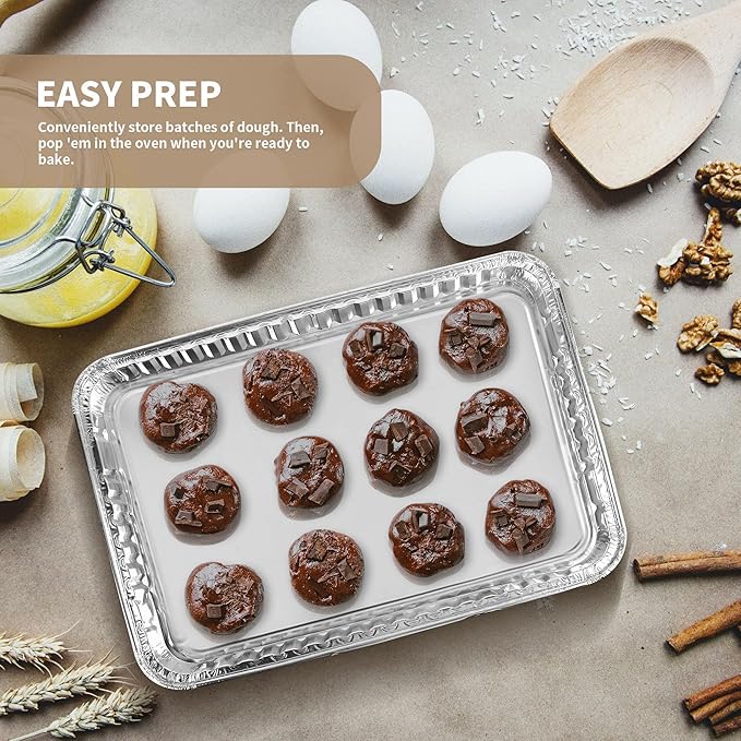 24 Pack 16 x 11 inch Aluminum Disposable Cookie Sheets