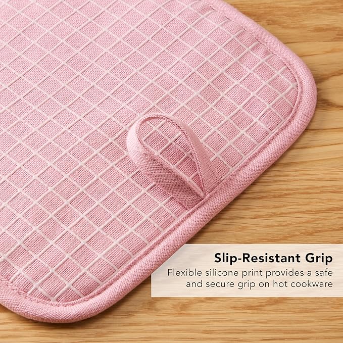 KITCHENAID Gourmet Series Gridlines Pot Holders 2-Pack Set, Heat Resistant up