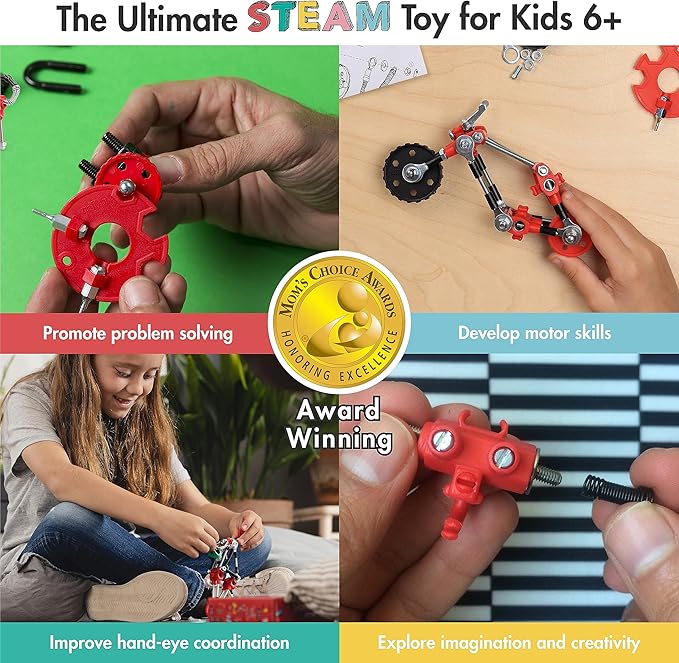 The OFFBITS Stem Building Toys, ChopperBit Educational Robot, Build Your Own Robot for Kids 8+ Years, Stem Toys Engineering Kit, Motorcycle Vehicle Construction Kit Gift Ideas Boys & Girls