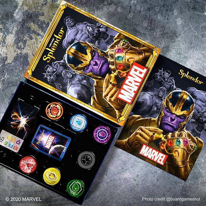 Asmodee Marvel Splendor Board Game - Unite Heroes and Gems in an Epic Strategy Adventure, Family Game for Kids and Adults, Ages 10+, 2-4 Players, 30 Minute Playtime