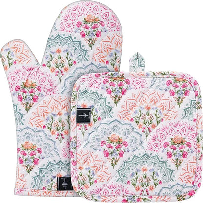 BONTHEE Oven Gloves Heat Resistant Potholder Set Oven Gloves