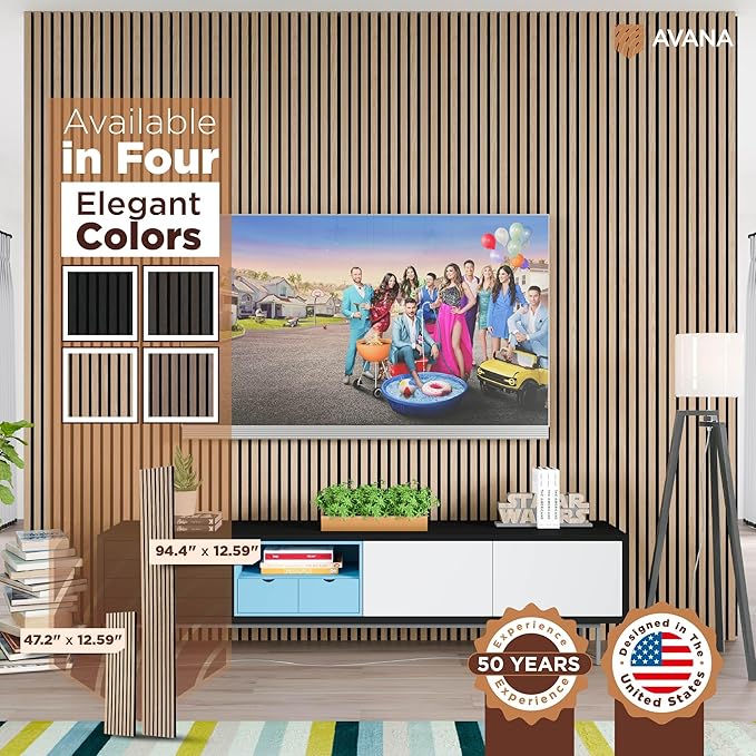 Avana Acoustic Wood Wall Panels – 94.4 X 12.6 Inch White Oak Acoustic Panels 4