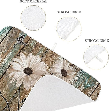 Floral Dish Drying Mat 18x24 Inches