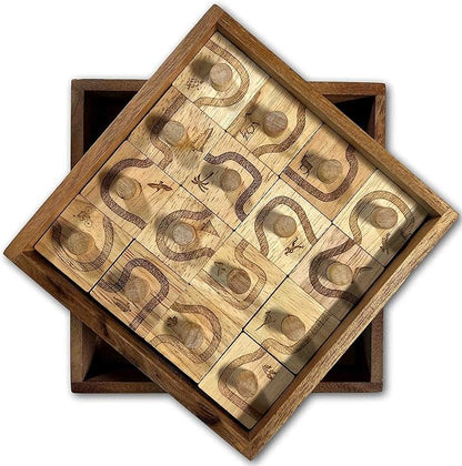Trail Run Wood Brain Teaser Puzzle - Edge Match to Complete Path - Creative Crafthouse