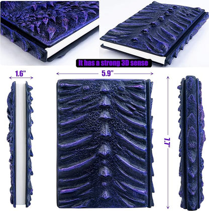 3D Dragon Eye Embossed Journal,Resin Engraving Notebook,Dnd notebook for Dragon Lovers ，Blank Paper,Hardcover Travel Notepad for Writing,Sketchbook,Collection,Gift,Decoration A4 and A5 Size (A5-Dark Purple-Lined)