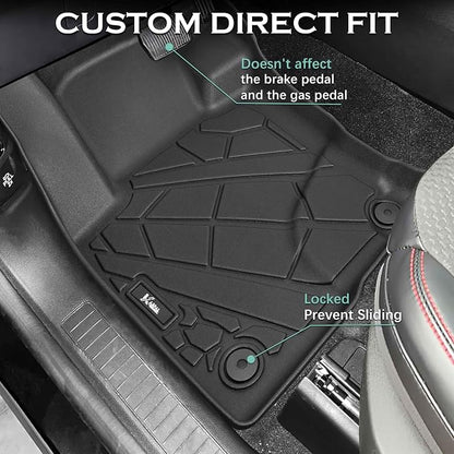 KARPAL Floor Mats for 2020-2025 2026 Ford Escape (NOT Fit Hybrid), Custom Fit TPE All Weather Ford Escape Accessories 1st & 2nd Row Floor Liner & Cargo Liner