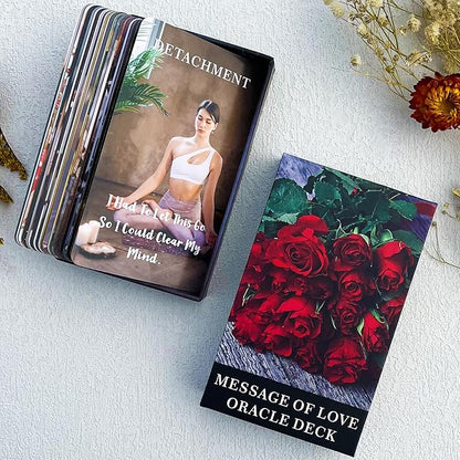 DPEHAKMK Message of Love Oracle Cards, Oracle Cards for Beginners, Including Love, Romance, Twin Flame, Soulmate Messages