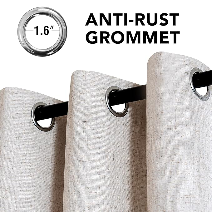 H.VERSAILTEXLinen-Polyester Curtains 100%Blackout Curtains