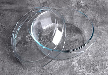 Round Tempered Glass Casserole Dish