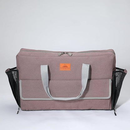 CAMPINGMOON Camping Stove Carry Case for Coleman 2-burner Stove Canvas CM-B Pockets for Gas Fuel