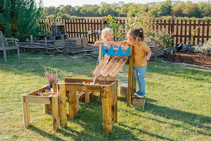 Plum Discovery Wooden Water Run Table for Kids, Toddler Toys, Sensory Activity Table, Outdoor Playset, Painting Easel, Storage Box, Easy to Clean, Durable, Weatherproof, Gift for Ages 3+ Yrs