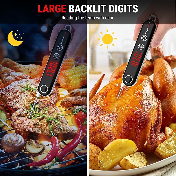 ThermoPro TP18 Instant Read Meat Thermometer Digital with Thermocouple Sensor, Cooking Food Thermometer for Grill, Smoker, BBQ, Oil Deep Frying, Candy, Kitchen Thermometer