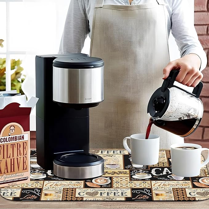 Fun Coffee Mat 19inx12in, Coffee Bar Mat
