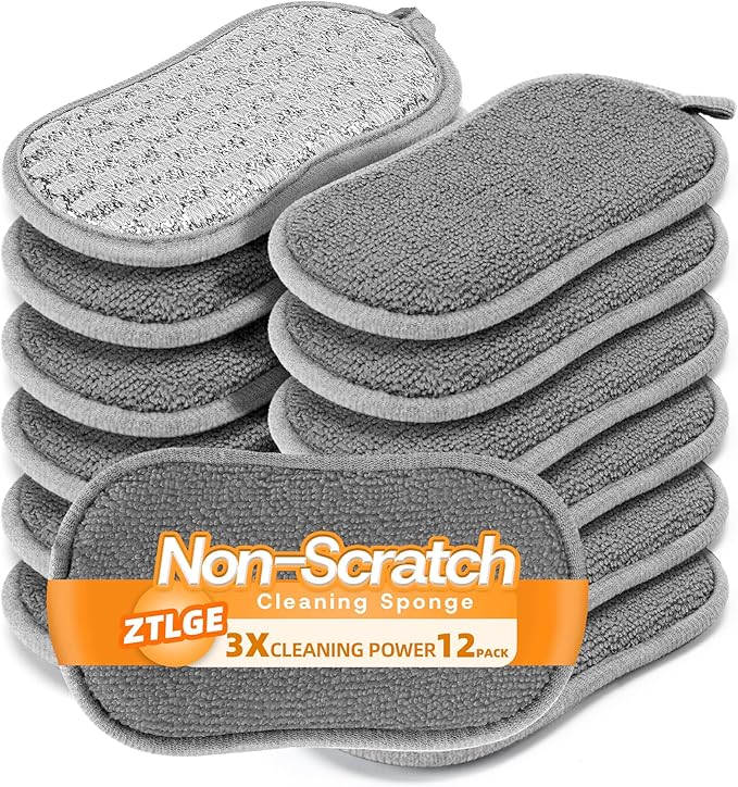 Multi-Purpose Scrub Kitchen Sponges – 12 Pack Dish Sponge, Dual-Sided