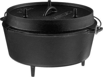 Camp Chef DO-12 Pre Seasoned Cast Iron Dutch Oven, Black