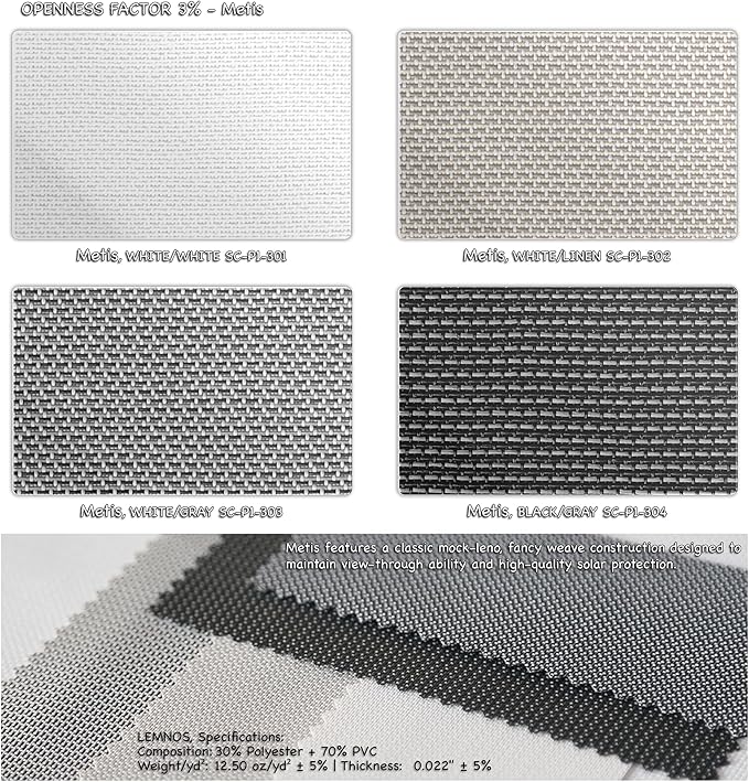 HILADUO Customized Solar Screen Roller Shade Blinds
