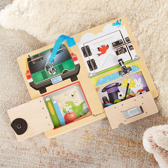 Melissa & Doug Locks and Latches Board Wooden Educational Toy