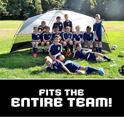 Franklin Sports Sideline Team Sunblocker Shelter - Easy Set Up - Portable and UPF 50+ Protected - Great for Beach and Sports Games - Soccer - Lacrosse - Baseball - Football - Field Hockey