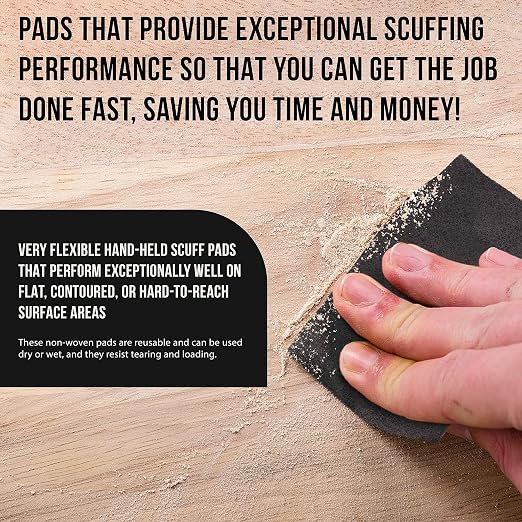 Dura-Gold Premium 6" x 9" Gray Ultra Fine General Purpose Scuff Pads, Box of 10 - Final Scuffing, Scouring, Sanding, Cleaning, Paint Color Blend Prep, Surface Adhesion Preparation, Automotive Autobody