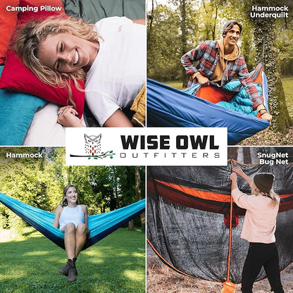 Wise Owl Outfitters Camping Pillow - Camping Essentials and Travel Pillow for Airplanes, Camping, and Travel - Memory Foam Washable Pillow - Small/Medium